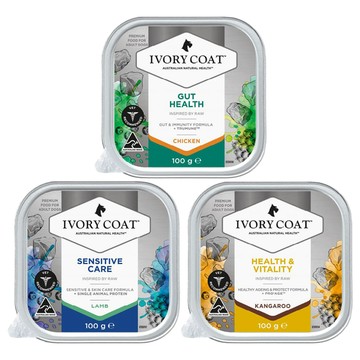 常溫鮮食 【18入組】澳洲IVORY COAT澳野-守護無穀主食成犬餐盒 100g