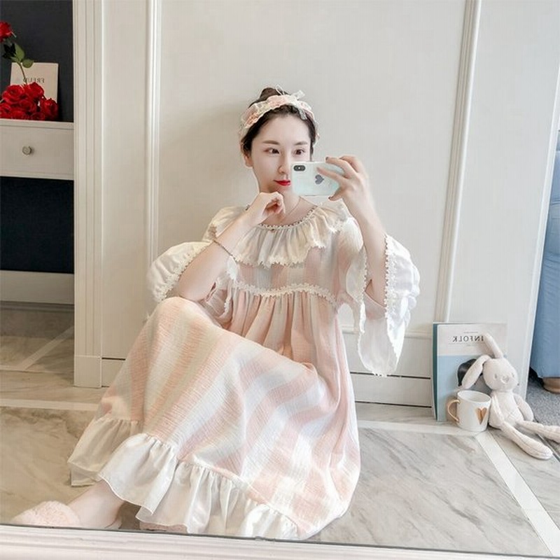 ルームウェア ワンピース レディース 春夏 ロング ネグリジェ 姫 綿 無地 レース ルームウェア ガウン ナイトウェア 女性 可愛い 部屋着 寝巻き ワンピース 通販 Lineポイント最大0 5 Get Lineショッピング