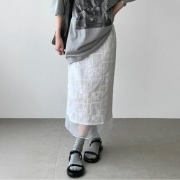 正韓長裙 雕花蕾絲長裙CPC1013-創翊韓都