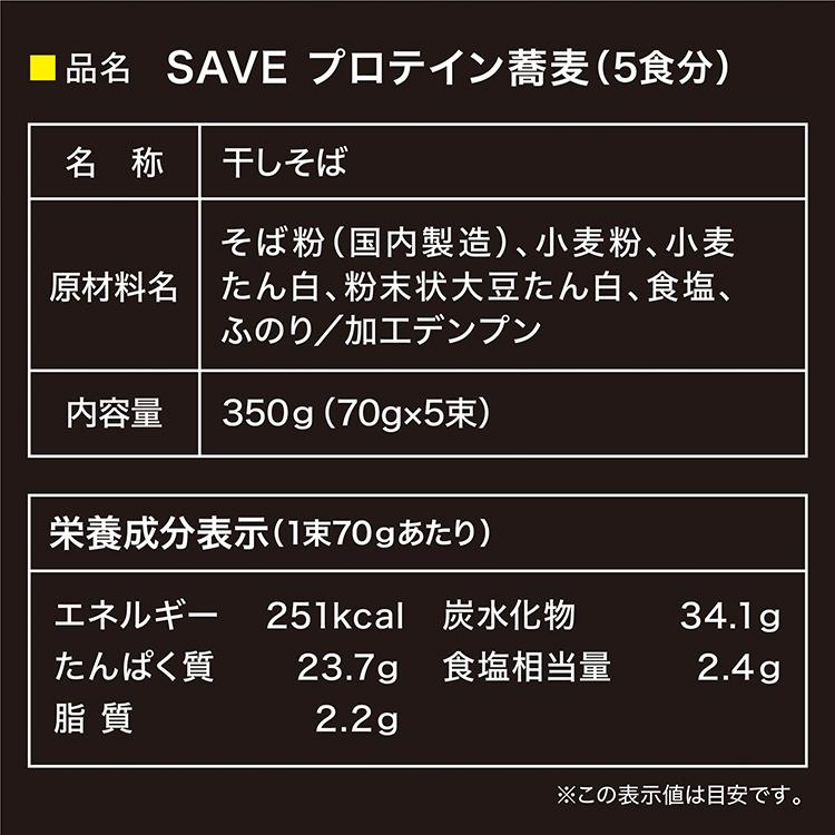  SAVE プロテイン蕎麦 高タンパク麺 5食×20袋（計100食分） (70g×100束)