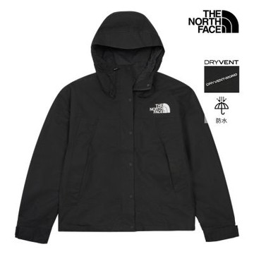 【The North Face 官方旗艦】 北面經典ICON女款黑色DRYVENT防水衝鋒衣｜88YXJK3 外套