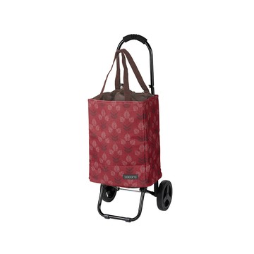 【日本cocoro】Russie 印花系列保溫保冷摺疊購物車-22L-多色可選-酒紅