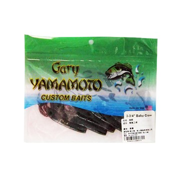 Gary YAMAMOTO 假餌 小螯蝦 緩沉 Baby Craw 3.75吋 10入  黑色  1包