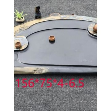 精品歙硯石材料中式茶盤金暈籽料硯臺茶海山水茶臺龍尾硯茶具端硯