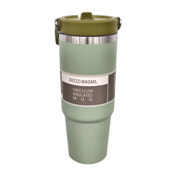 LifeHouse 不鏽鋼真空保溫冰霸杯 30oz/890ml  淺綠色  1個