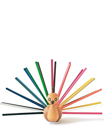 EO - peacock pencil holder - unisex - Beech Wood - One Size - Brown