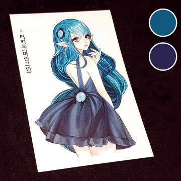 土耳其玉石 (2色) 4款 (honne market) 人物貼紙 韓國插畫 貓咪貼紙