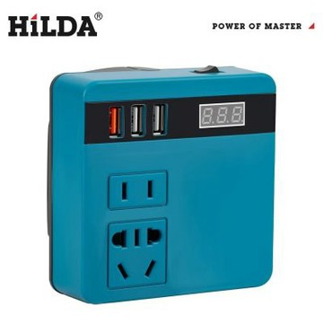 【HILDA】希爾達電動工具  多功能萬用旅行轉接插座｜國際通用｜USB快充｜數位顯示屏