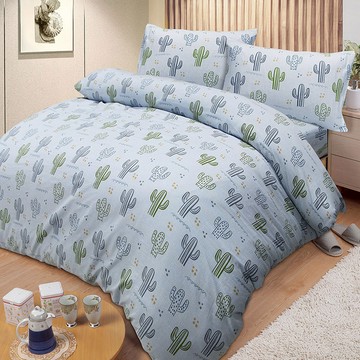 【多利寶寢具】Indian_純棉加大兩用被床包四件組-仙人掌
