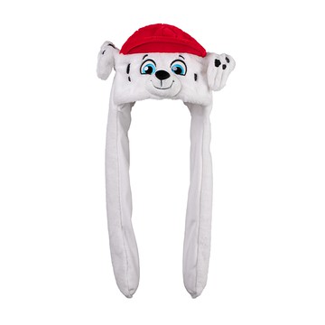 PAW PATROL 汪汪隊立大功 耳朵可動趣味保暖絨毛帽 毛毛 紅色 3歲以上