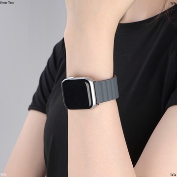 蘋果手表6表帶iwatch5代 applewatch7/6/5/4/se 硅膠磁吸表帶 二代回環手表腕帶 44/41mm