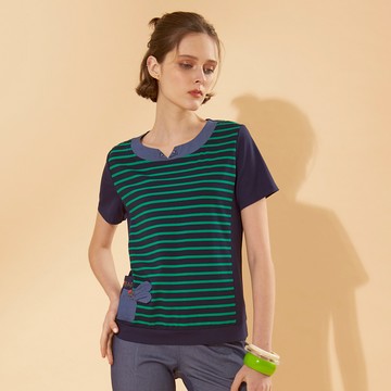 CLL巧玲瓏 兔耳朵造型口袋短袖上衣 2843707