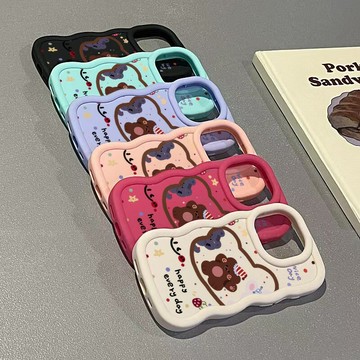 免運·卡通小熊適用三星s24ultra手機殼波浪邊s23s21fe可愛a55a54a53趣味a15a05sa25a35創意少