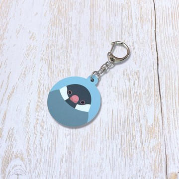 不鏽鋼鑰匙圈 斑文鳥 銀色