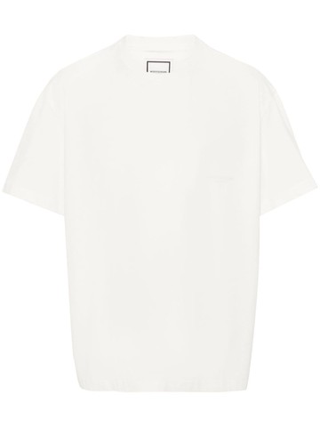 Wooyoungmi - logo-appliqué cotton T-shirt - men - Cotton - 52 - Neutrals