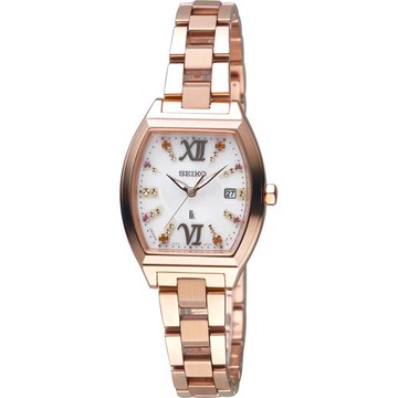 SEIKO 精工 LUKIA 酒桶型時尚太陽能女錶(V137-0CE0X)SUT352J1
