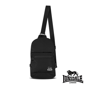 LONSDALE 英國小獅 率性潮流系列-多隔層單肩包-黑色 LD1613