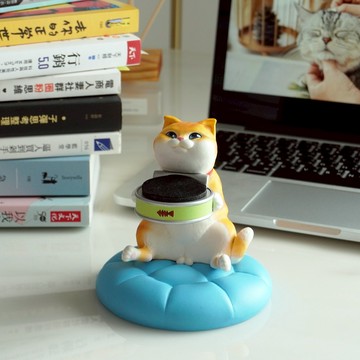 FIBER WATCH｜貪吃小貓療癒錶座-(小肥橘)