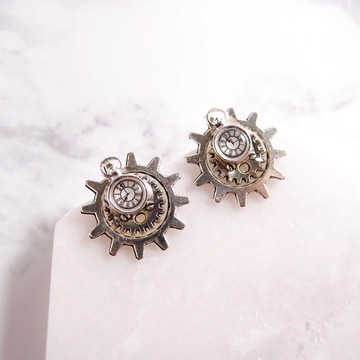 輕齒輪 - 不痛U型耳夾 不鏽鋼耳針 矽膠耳針 【 Cr9067 】