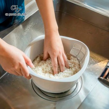 CB JAPAN 日本進口抗菌瀝水藍/洗米器(約6杯米)