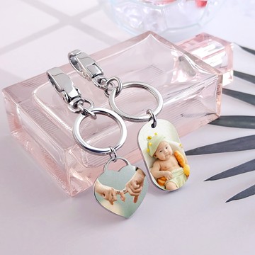 鑰匙圈．愛心．軍牌．客製化｜IG．彩色照片．紀念禮