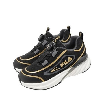 FILA KIDS 大童緩震慢跑運動鞋-3-J810A-008黑金