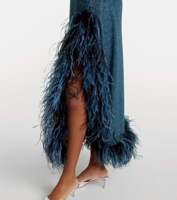Oséree Lumière Plumage halterneck midi dress