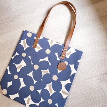 日本布款單肩包_映花(藍)