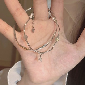 免運💍疊戴絶絶子~冷淡風魚尾手鏈小衆氣質高級感新韓國扭曲手鐲簡約潮正品鐲子 手鏈 手鐲 手鍊 手環 情人節禮物 生日禮物