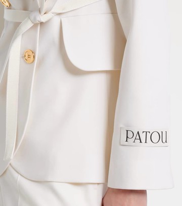 Patou Double-breasted belted wool-blend blazer