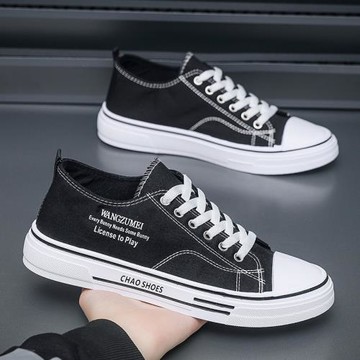 2025秋季新款男士帆布鞋港風透氣男鞋子時尚百搭潮流休閑鞋學院風