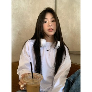 已售9642件💖赤道少女 素t 內搭打底衫 白色長袖T恤 長袖上衣 oversize 簡約百搭 寬鬆 基礎款 素色 內