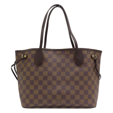 【二手名牌BRAND OFF】LOUIS VUITTON LV 路易威登 棕色 棋盤格 帆布 Neverfull PM 肩背包 托特包 N51109