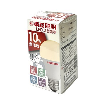 TOA 東亞照明 LED球型燈泡 10W 燈泡色 1150lm  4個