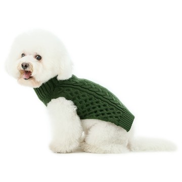 PEHOM 寵物毛衣背心 - 時尚舒適小型犬針織衫  XS  1入  綠