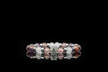 【生門白】 |  草莓石 紫幽靈  |  水晶手鍊