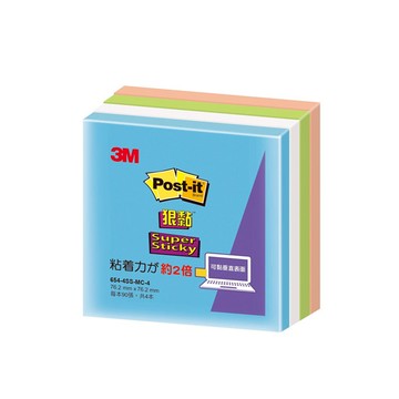 3M Post-it 利貼 狠黏便條紙  654-4SS-MC-4  360張  1組