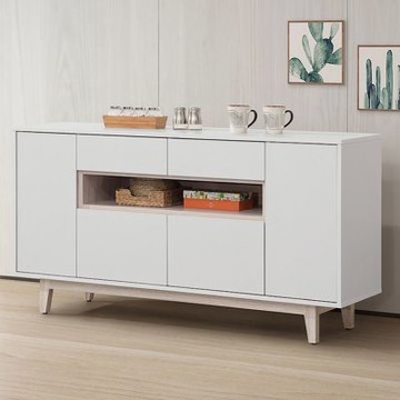 文創集 杜蘭可5.1尺四門二抽低餐櫃-151.5x40x79cm免組