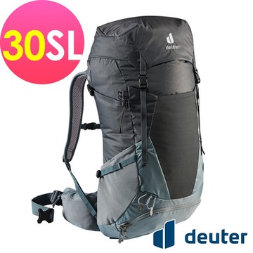 【deuter 德國】 FUTURA  30SL透氣網架背包3400721黑水藍/登山包/健行包/戶外休閒包*