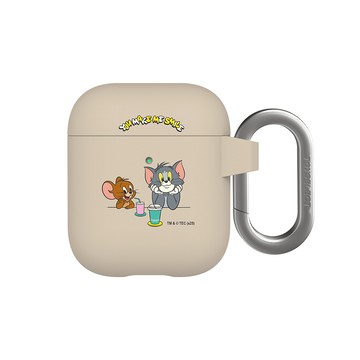 【正版授權】湯姆貓與傑利鼠一起喝飲料強悍防摔AirPods保護套