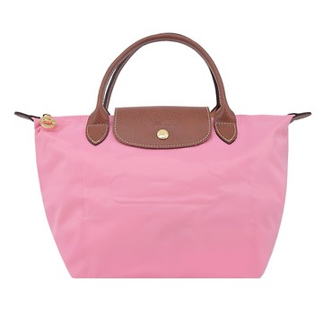 [平輸版]LONGCHAMP LE PLIAGE系列短把再生尼龍摺疊水餃包(小/棉花糖粉)真品平輸