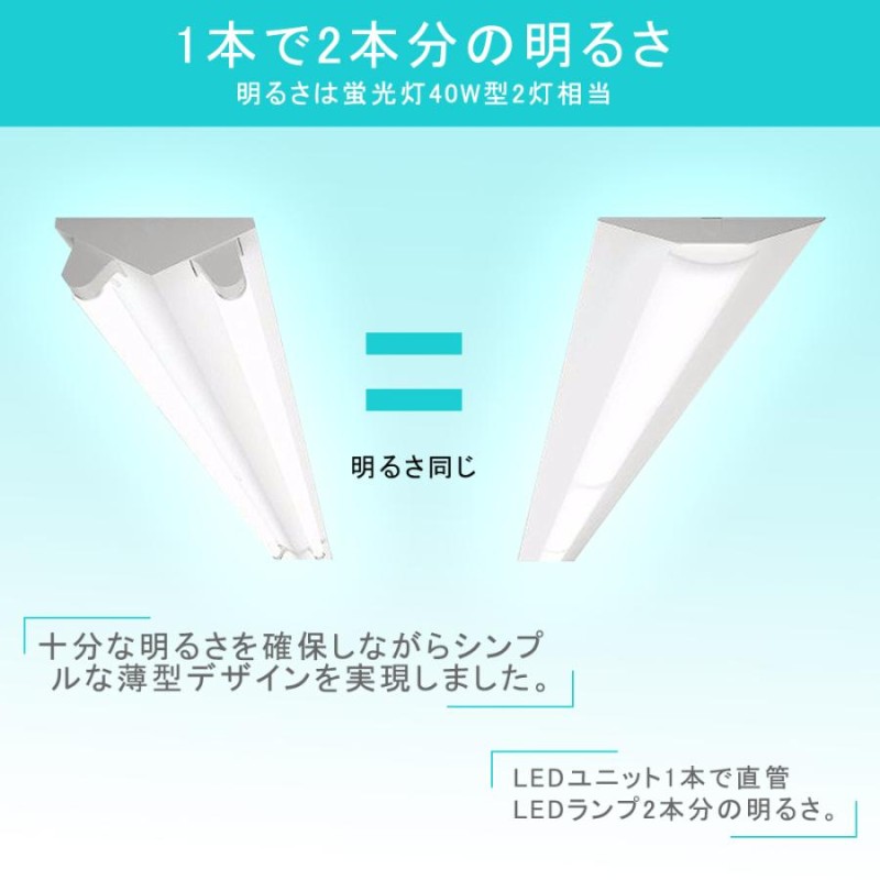 LEDベースライト 40W形2灯相当 50w 8000lm 天井直付 125cm 発光部交換