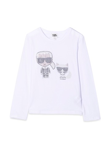 karl lagerfeld t-shirt karl & choupette con strass