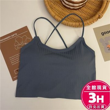 【梨卡】隔日到貨 女裝 涼感 冰絲 無痕 背心 Bratop 小可愛 辣妹背心 無痕冰絲細帶 GA353【現貨24H】
