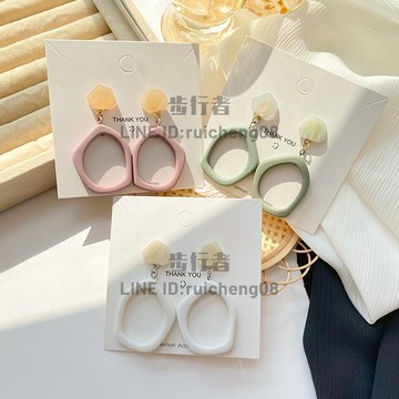 s925幾何鏤空耳環高級感夸張耳飾大氣質秋款時尚耳墜耳夾無耳洞女【步行者戶外生活館】