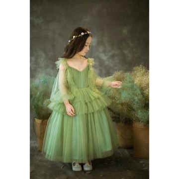 兒童攝影服裝女孩精靈夢幻仙境影樓拍照主題中國風6-8歲公主紗裙