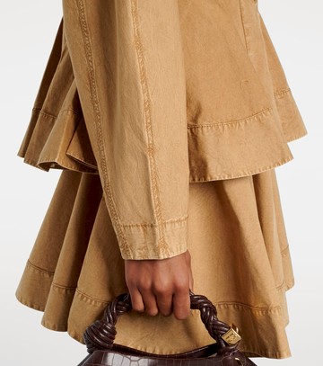 Ganni Peplum cotton-blend shirt