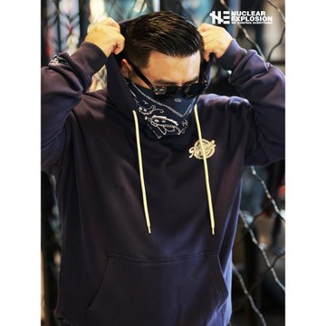 核爆炸幸運13春秋冬季長袖保暖寬松大碼兜帽外套男女連帽衛衣帽衫