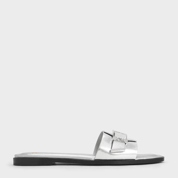 Whitney 方釦真皮拖鞋