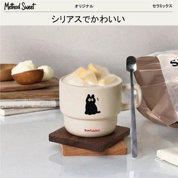 MetSweet可愛日系疊杯馬克杯懵圈小貓陶瓷疊疊杯咖啡早餐喝水杯